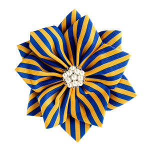 Broche à revers pied-de-poule Sigma Gamma Rho, bleu et or, accessoire de mode, bijou élégant, badge décoratif, personnalisable, vente en gros, OEM - Product Image 1