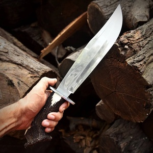 Couteau Bowie à pointe tombante en acier inoxydable A&M Enterprises, manche en bois de cerf, couteau de survie professionnel pour la randonnée et le camping - Product Image 3