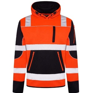 Outdoor ANSI Class 1 Hooded Jacket with Reflective Strips and LED Flash <b>Waterproof</b> Workwear Safety Cycling Gear Suit - Product Image 1