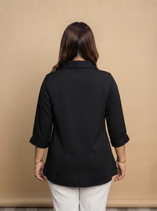 Camisa de Verano para Mujer, Corte Holgado, Manga 3/4, Bordada, para Atuendos Casuales Elegantes y de Oficina, Compre Directamente del Proveedor - Product Image 2