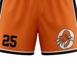 Ensemble d'uniformes de lacrosse unisexe orange et noir en polyester, maillot et short de sport légers, tenue d'équipe athlétique - Product Image 6
