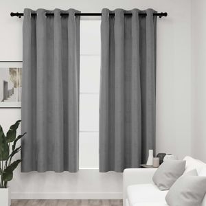 2 pezzi grigio 54 "x 63" tende oscuranti in velluto con anelli eleganti mantovane per l'arredamento della casa - Product Image 1