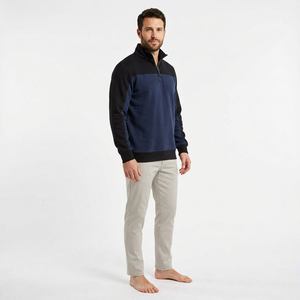 Sudadera con media cremallera de felpa francesa de tejido bucle para marcas de gimnasios, venta al por mayor de fábrica - Product Image 5