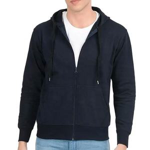 Sudaderas con capucha de hombre personalizadas al mejor precio, Jersey informal cómodo de invierno con cremallera y tejido polar teñido liso de algodón 100%, venta al por mayor OEM - Product Image 1