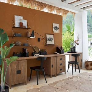 <b>Round</b> water hyacinth <b>basket</b> in natural color with black accents Handmade Storage <b>Basket</b> Wholesale eco-friendly Made in Vietnam - Product Image 5