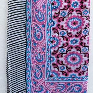 Block Printed Cotton Sarongs Handmade Floral Letter One-piece <b>Wrap</b> Pareo Scarf <b>Shawl</b> Beach Wear Wholesale Export Fashion - Product Image 3