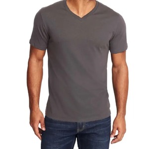 T-shirt décontracté d'été pour homme, col rond, manches courtes, imprimé, coupe classique, grande taille, technique de teinture unie, 100 % coton - Product Image 3