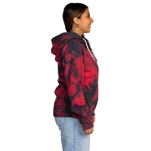 Sudadera con Capucha Tie Dye Personalizada de 360 g/m² para Mujer, Talla Grande, Color Rojo y Negro, Manga Larga, Tejida, Estilo Hip Hop, Transpirable, para Otoño - Product Image 3