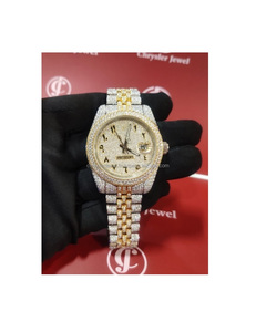 2024ใหม่ล่าสุดนาฬิกากลไกสแตนเลสสำหรับผู้ชายทำจากเงิน VVS Baguette Moissanite - Product Image 1