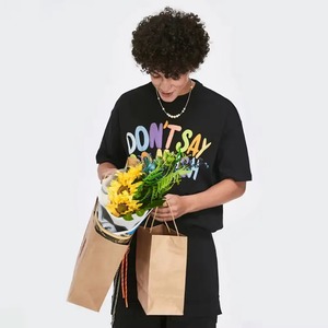 T-shirt court personnalisé pour homme, coupe ample et oversize, imprimé en relief, noir uni, 300 g/m² - Product Image 3