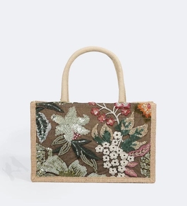 Sac fourre-tout bohème en toile brodée avec fermeture éclair pour usage quotidien estival - Product Image 3