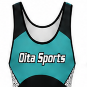 Men Teal Black Sublimated Wrestling Singlet Polyester Performance Wrestling Uniform Sleeveless <b>Athletic</b> Sportswear Training - Product Image 4