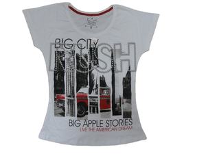 T-Shirt court tricoté en jersey de polyester de coton d'été décontracté pour femmes conception à col rond motif imprimé sexy Logo haute demande - Product Image 3