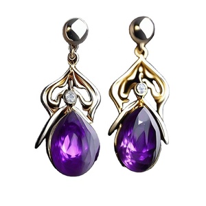 Dernière mode améthyste bleu pierres précieuses boucles d'oreilles en argent sterling 925 bijoux élégants pour femmes - Product Image 1