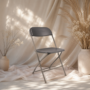 Gray Plastic Modern Durable Lightweight Portable Comfortable Outdoor <b>Folding</b> Chair for Home Office School Villa & Workshop - Product Image 1