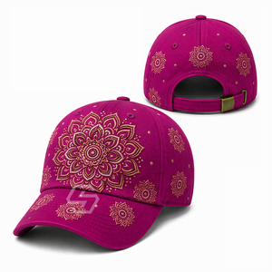 Casquette de baseball brodée personnalisée OEM en gros, unisexe, réglable avec boucle métallique, 6 panneaux, en coton, motif floral, pour printemps et été - Product Image 3