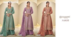 Proveedor de conjuntos de ropa étnica india y pakistaní de primera calidad, de seda Simar con top y dupatta bordados, desde India. - Product Image 6