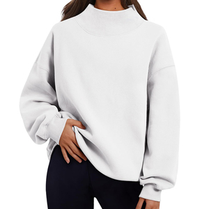 Sweat-shirt personnalisé pour femme à col rond, 100 % coton tricoté respirant, imprimé lettres, pour l'automne - Product Image 2