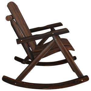 Banco de Jardín de 2 Plazas con Diseño de Madera de Abeto Sólido con Aspecto Quemado - Product Image 4