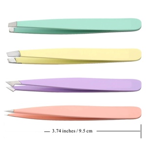 Stainless Steel Luxury Eyebrow Tweezers Slanted/Pointed Tips Classical Design Durable Eco-friendly Customized <b>Black</b> <b>Rose</b> Gold - Product Image 4