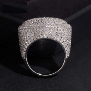 Moissanite Jewellery Mens Iced Out Dome Signet <b>Ring</b> Luxury Hip Hop Pave <b>Statement</b> <b>Ring</b> - Product Image 3