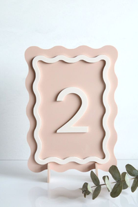 <span class=keywords><strong>Numeri</strong></span> da tavolo ondulati a doppio strato rosa <span class=keywords><strong>blu</strong></span> moderno acrilico <span class=keywords><strong>numeri</strong></span> da tavolo segno di nozze - Product Image 2