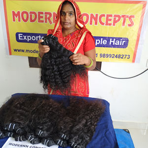 100% Venta al por mayor Raw Proveedor de Virgen sin procesar Natural 8-32 pulgadas Kinky Curly Bundle Temple Extensiones de cabello humano vietnamita - Product Image 5