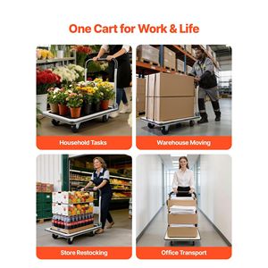 Carrello Pieghevole con Capacità di Carico di 300 kg, Piattaforma Ribaltabile con Ruote Girevoli, Carrello a Mano e Trolley per Trasporto - Product Image 6