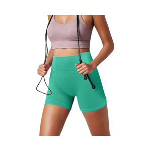 Pantalones cortos de gimnasio de secado rápido de cintura alta para mujer, ropa deportiva transpirable con logotipo personalizado para correr, Yoga, Fitness, decoración de lazo de tela Oxford - Product Image 1