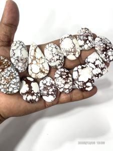 Pierre précieuse naturelle de cheval sauvage, cabochon, formes et tailles variées, environ 20 à 30 mm - Product Image 6