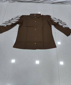 NOUVELLE ARRIVÉE DHABU COTTON BRODERIE MAIN ET TRAVAIL BUTTA TOP UNIQUE VÊTEMENT CASUEL PRIX DE GROS VÊTEMENT ETHNIQUE MARRON - Product Image 5