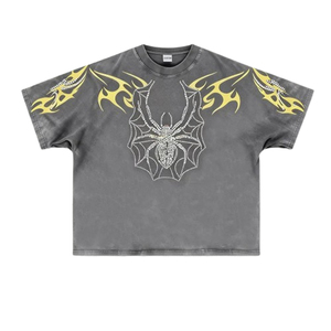 Camisetas Gráficas Personalizadas de Algodón 100% con Cuello Redondo, Estilo Oversize, Lavado Ácido, Estampado Urbano, Anti-UV y de Secado Rápido para Hombre - Product Image 1