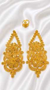 AWAIS HOUSE Women's Engagement Party Wedding Jewellery anniversary jewellery partywear jewellery <b>earring</b> 6gram gold plated - Product Image 6
