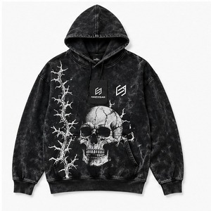 Acid Wash Hoodies For Women Oversized Casual Style Hooded Collar Cotton Material Quick Dry Ladies Hoodies In <b>Low</b> MOQ - Product Image 6