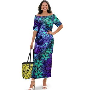 Vestido Puletasi Polinesio para Mujer, Vestido Samoano de Manga Corta con un Hombro Descubierto, Vestido Maxi de 2 Piezas - Product Image 1
