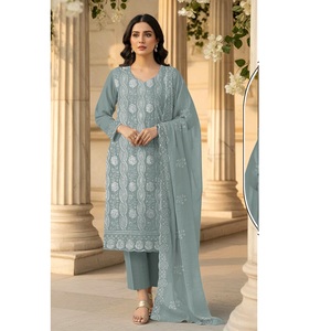 ชุดปากีสถานผ้าจอร์เจตต์ลายฟ็อกซ์ขายดี พร้อมงานปักเลื่อมหนักและงานปักแบบซาร์คาน สำหรับผู้หญิง สวมใส่ได้ทุกวันและลำลอง - Product Image 1