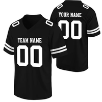 Maillot de football américain unisexe personnalisé pour homme, col en V, manches courtes, imprimé par sublimation, nom et numéro de l'équipe, respirant, coupe classique