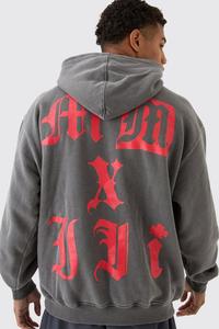 Oversized Drop Shoulder Streetwear Hoodies Gray Custom Logo Heavyweight Fleece Zip-Up Men Women Casual Hooded Top 330g - Product Image 2