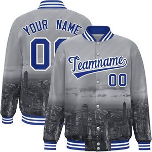 แจ็คเก็ตบอมเบอร์น้ำหนักเบาแบบสั่งทำปี 2025 สำหรับผู้ชาย/ผู้หญิง แฟชั่นสไตล์วาร์ซิตี้ในเมือง พร้อมตัวอักษรและตัวเลขปัก - Product Image 1