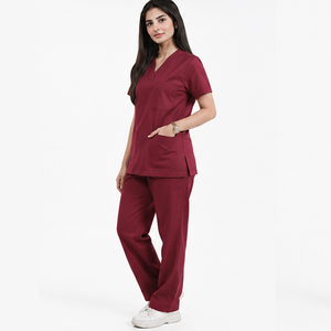 Uniforme de Enfermería Personalizado para Mujer, Traje Médico, Tela Elástica, Conjunto de Pantalones y Blusa con Cuello en V para Hospital, Clínica y Servicios de Salud - Product Image 3