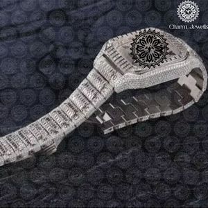 Reloj Charm Jewells de acero inoxidable para hombre, caja de 40 mm, detalles de diamantes, analógico, de lujo, a la moda, movimiento mecánico, fecha automática - Product Image 2