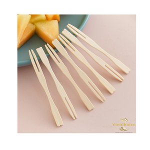 Premium Bamboo Mini <b>Fork</b> Natural Disposable Appetizer <b>Fork</b> for Wholesale Distribution - Product Image 3