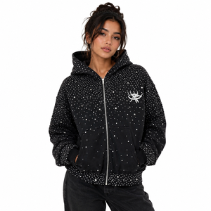 Prix d'usine – Sweat à capuche ample pour femme en molleton brossé – Fournisseur de vêtements en gros avec logo personnalisé - Product Image 1