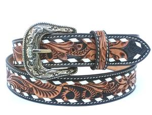 Designer Western <b>Beaded</b> Belt With Hand Tooled Work Manufacturer for Men & Women - Product Image 4