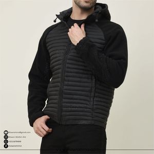 Veste matelassée hybride pour homme avec logo personnalisé, coupe ajustée, veste thermique d'hiver pour l'extérieur, imperméable, veste hybride rembourrée unisexe - Product Image 4