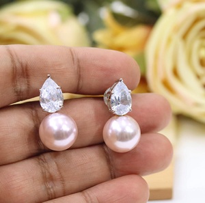 Glamorous High Quality <b>Silver</b> Plated Zircon Trendy Moissanite <b>Stud</b> Earring Women Evening Look Party Wear Fashion Collection - Product Image 2