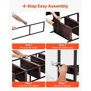 Libreria Industriale Vintage a 6 Ripiani con Struttura in Metallo, Scaffale a Scala con Mensole Aperte, Organizzatore per Libri - Product Image 5