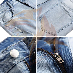 Shorts de Mezclilla Casuales de Corte Regular Personalizados al por Mayor para Hombre, Nuevo Estilo, Hechos a Medida, Color Sólido - Product Image 3