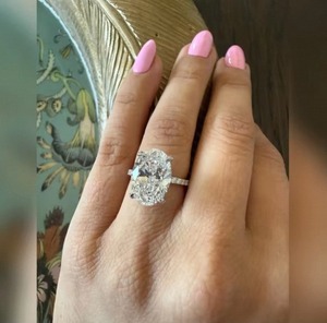 Luxury Radiant Cut Lab Grown <b>Diamond</b> <b>Ring</b> In 925 Sterling Silver For Women Perfect For Engagement Wedding And Anniversary Gift - Product Image 2