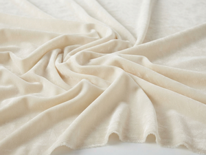 Cream Woven 57'' Cotton Velvet Fabric Roll Soft Textured Home Hotel Use All Season Breathable Polyester for <b>Quilts</b> <b>Bedding</b> - Product Image 2